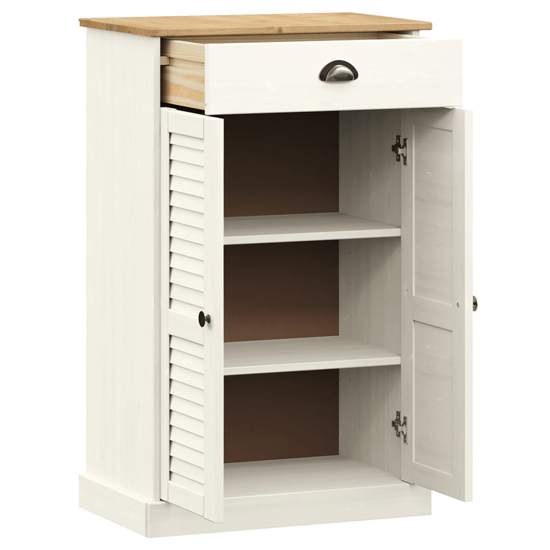 Vega Pinewood Shoe Storage Cabinet With 2 Doors In White