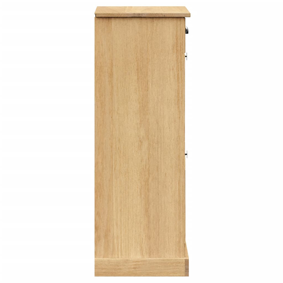 Vega Pinewood Shoe Storage Cabinet With 2 Flap Doors In Brown