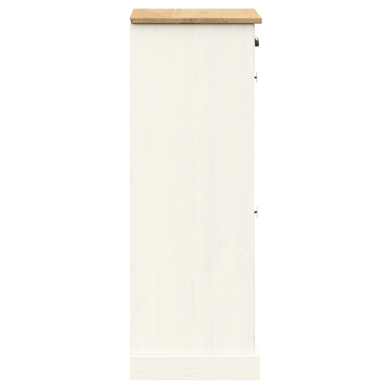 Vega Pinewood Shoe Storage Cabinet With 2 Flap Doors In White