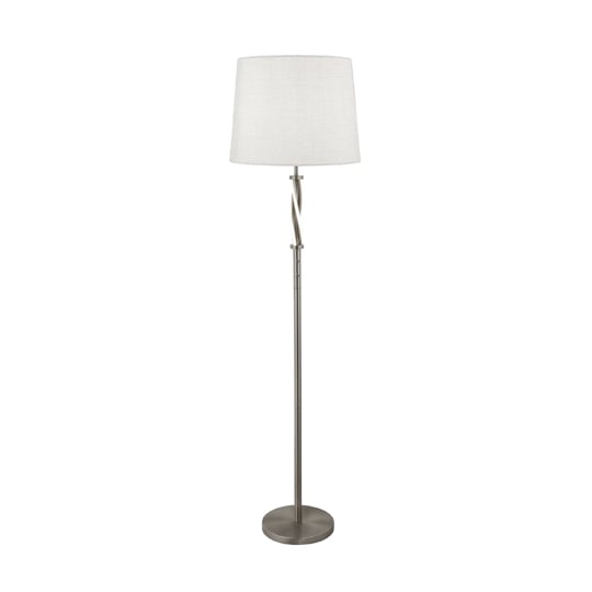 Product photograph of Vegas 1 Light Floor Lamp In Satin Silver And White from Furniture in Fashion