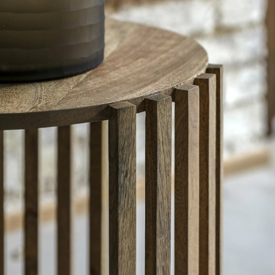 Vejle Mango Wood Side Table Round In Natural