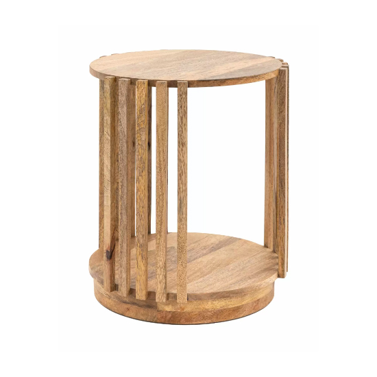 Vejle Mango Wood Side Table Round In Natural