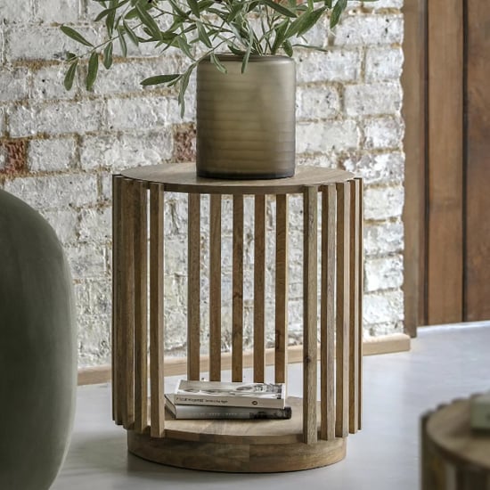 Vejle Mango Wood Side Table Round In Natural