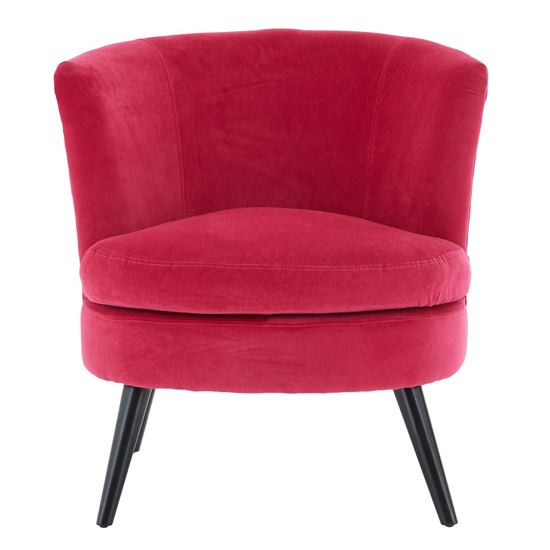 Vekota Round Plush Velvet Upholstered Armchair In Pink_2