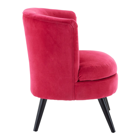 Vekota Round Plush Velvet Upholstered Armchair In Pink_3