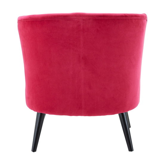 Vekota Round Plush Velvet Upholstered Armchair In Pink_4