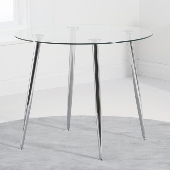 Carilena Round Glass Dining Table In Clear With Chrome Legs_2