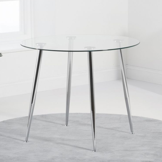 Vela Small Round Glass Dining Table With Chrome Legs_2
