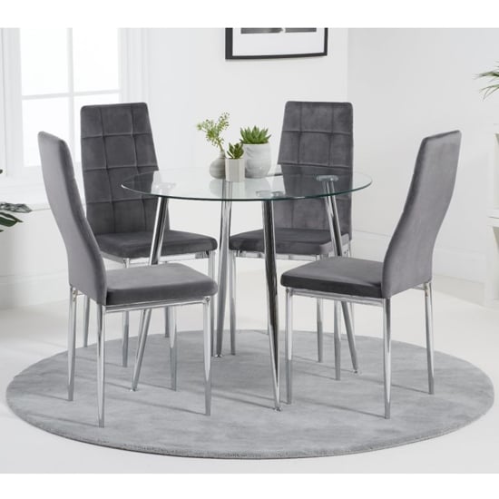 Vela Small Round Glass Dining Table With Chrome Legs_3