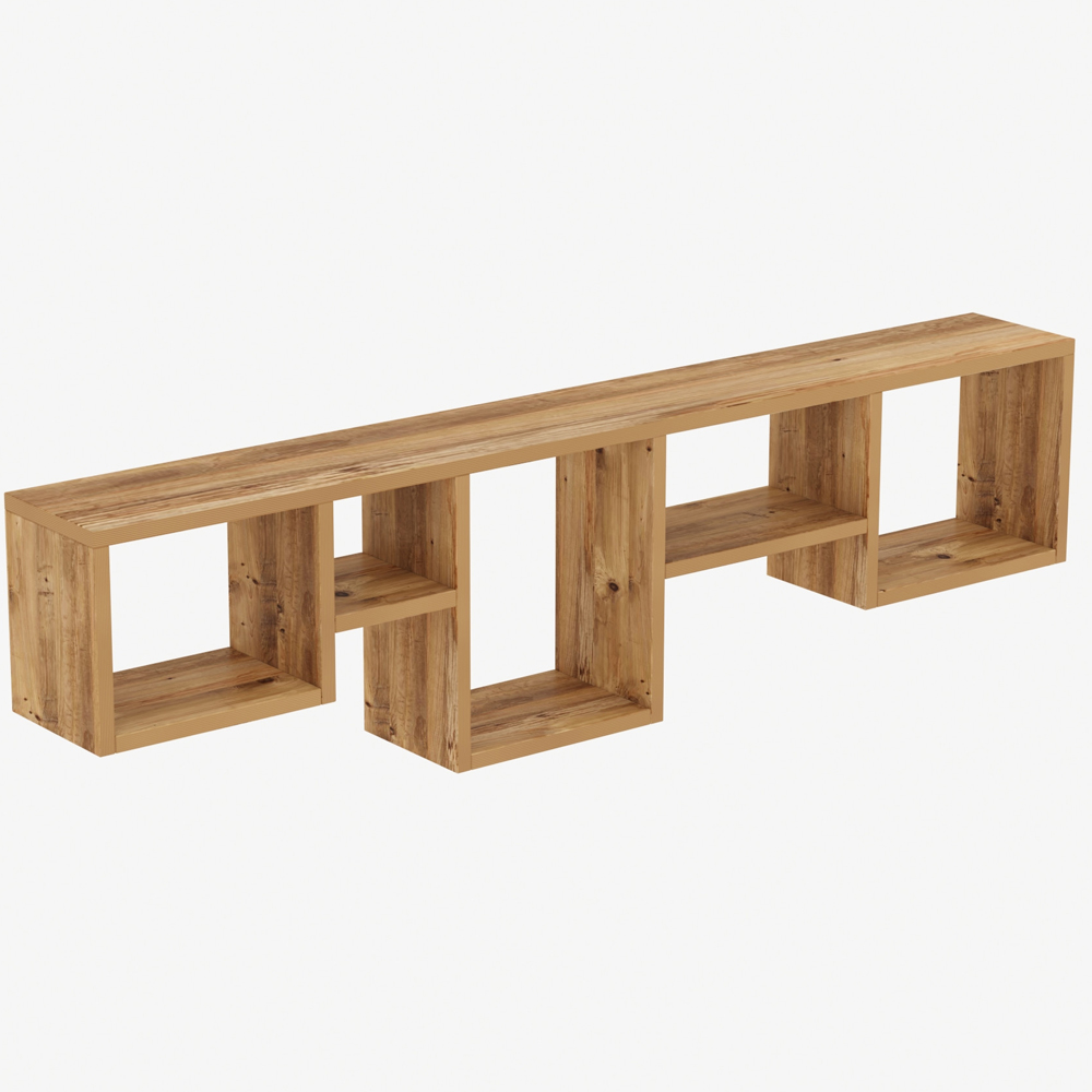 Velario Wooden Hall Hung Shelving Unit With 5 Shelves In Pine