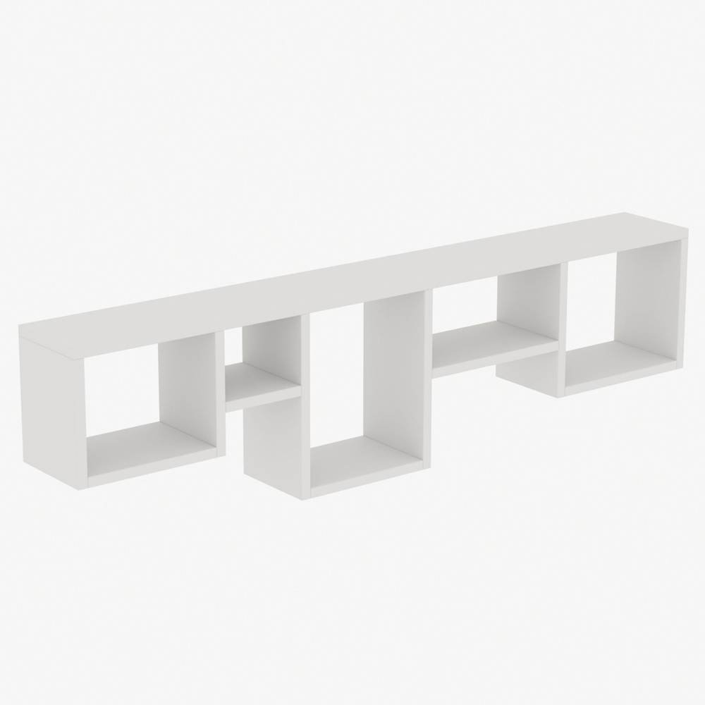 Velario Wooden Hall Hung Shelving Unit With 5 Shelves In White