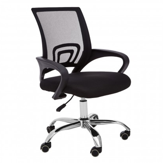 Photo of Velika home and office chair with armrest in black