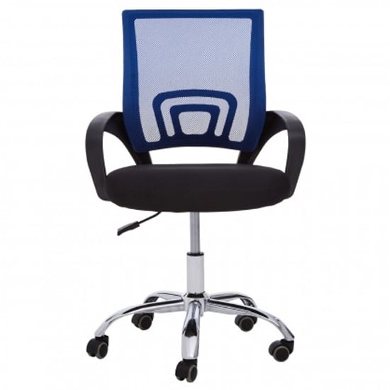 Velika Home And Office Chair In Blue With Black Armrest_2