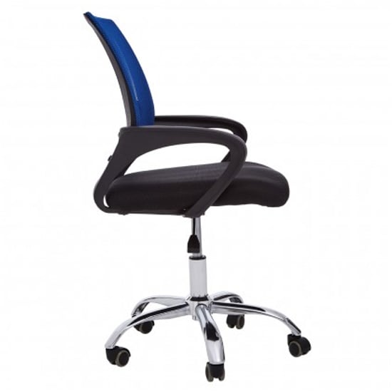 Velika Home And Office Chair In Blue With Black Armrest_3