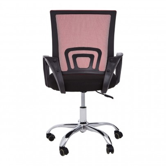Velika Home And Office Chair In Red With Black Armrest_4