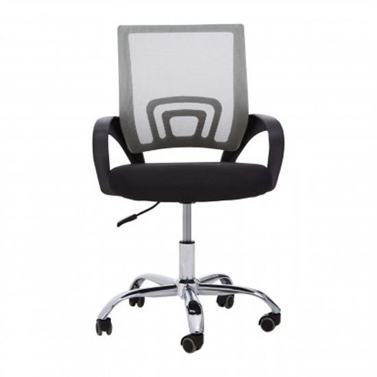 Velika Home And Office Chair In Grey With Black Armrest FiF
