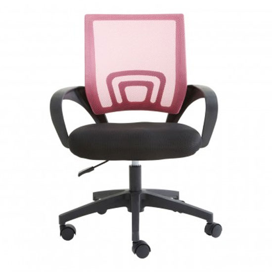 Velika Home And Office Chair In Pink With Armrest_3