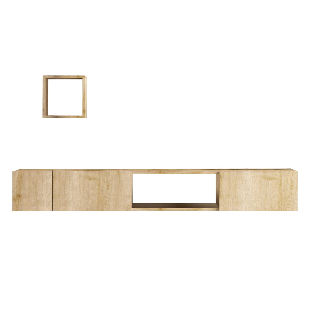 Velmora Wooden TV Stand With 3 Doors In Sapphire Oak