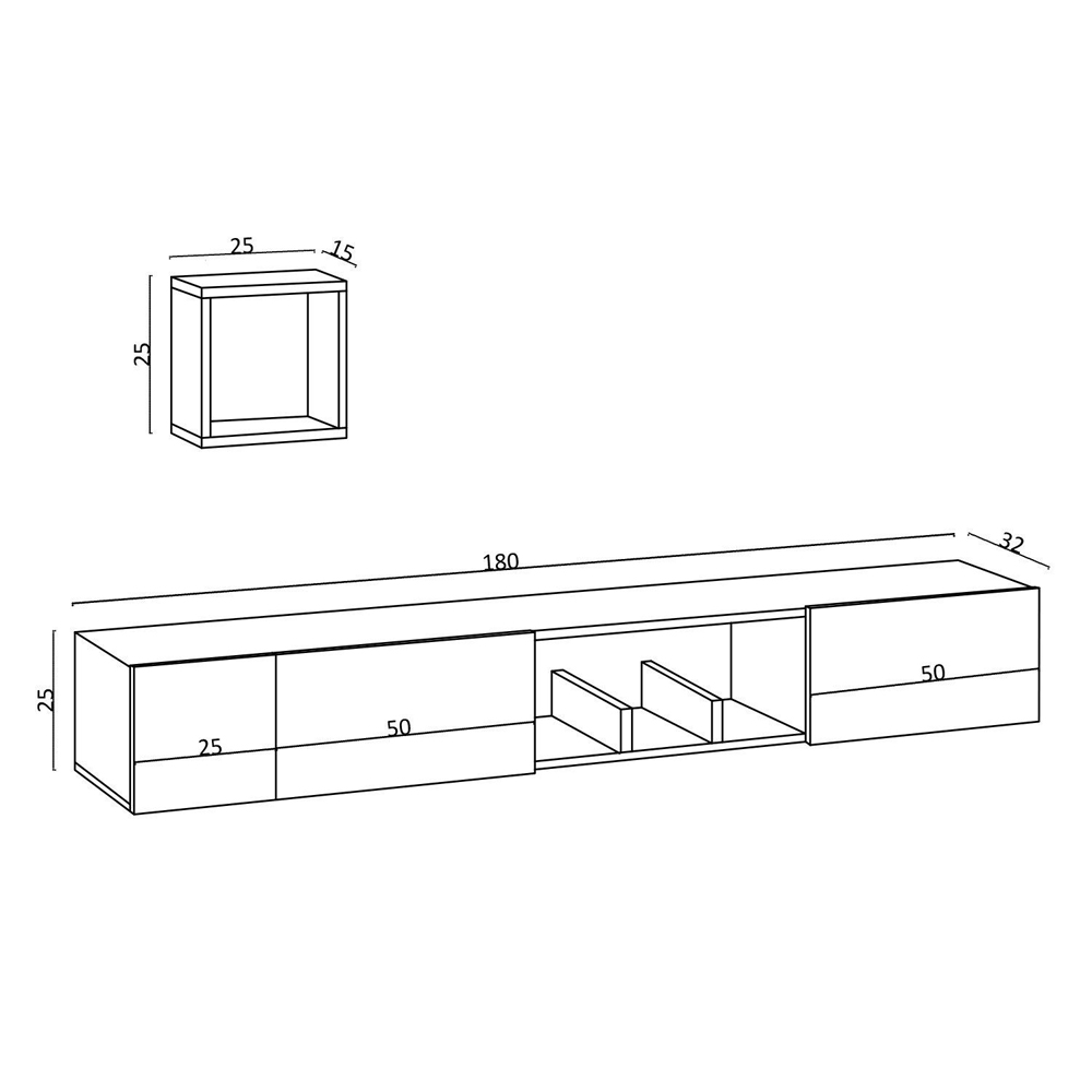 Velmora Wooden TV Stand With 3 Doors In Sapphire Oak