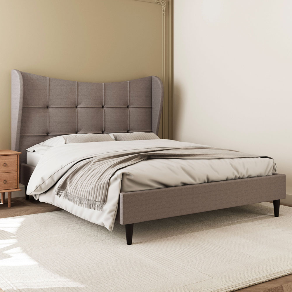 Velora Fabric Double Bed in Brown