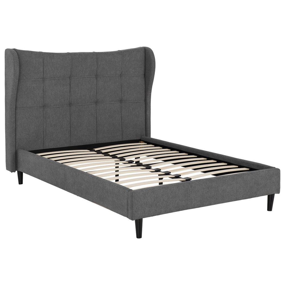 Velora Fabric Double Bed in Grey