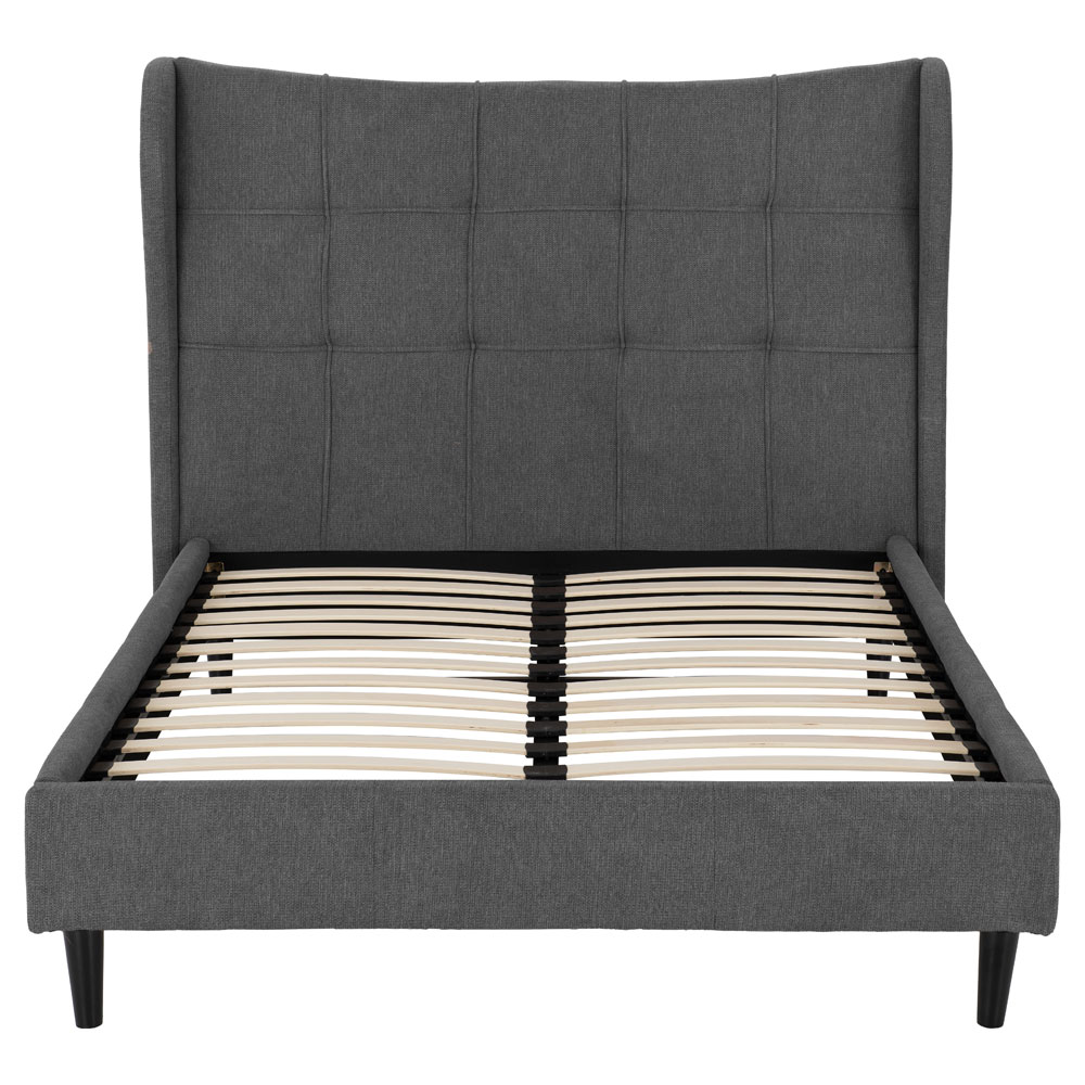 Velora Fabric King Size Bed in Grey
