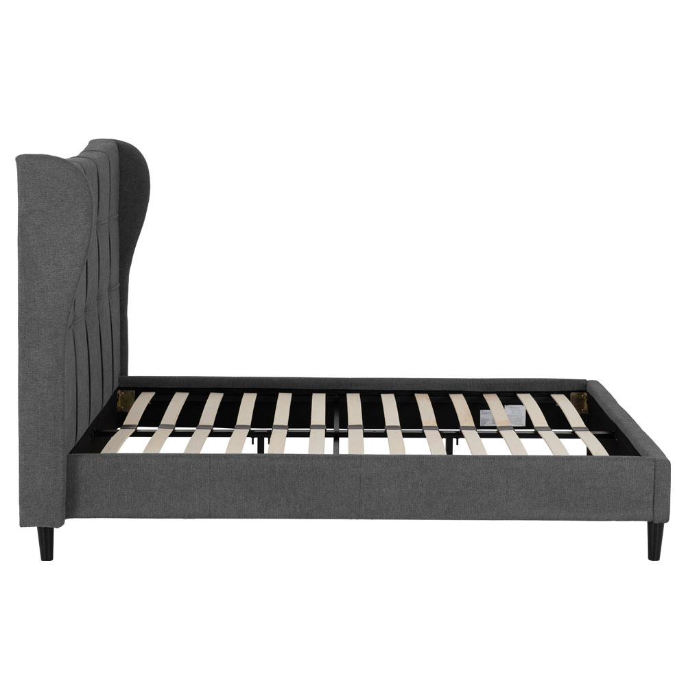 Velora Fabric King Size Bed in Grey