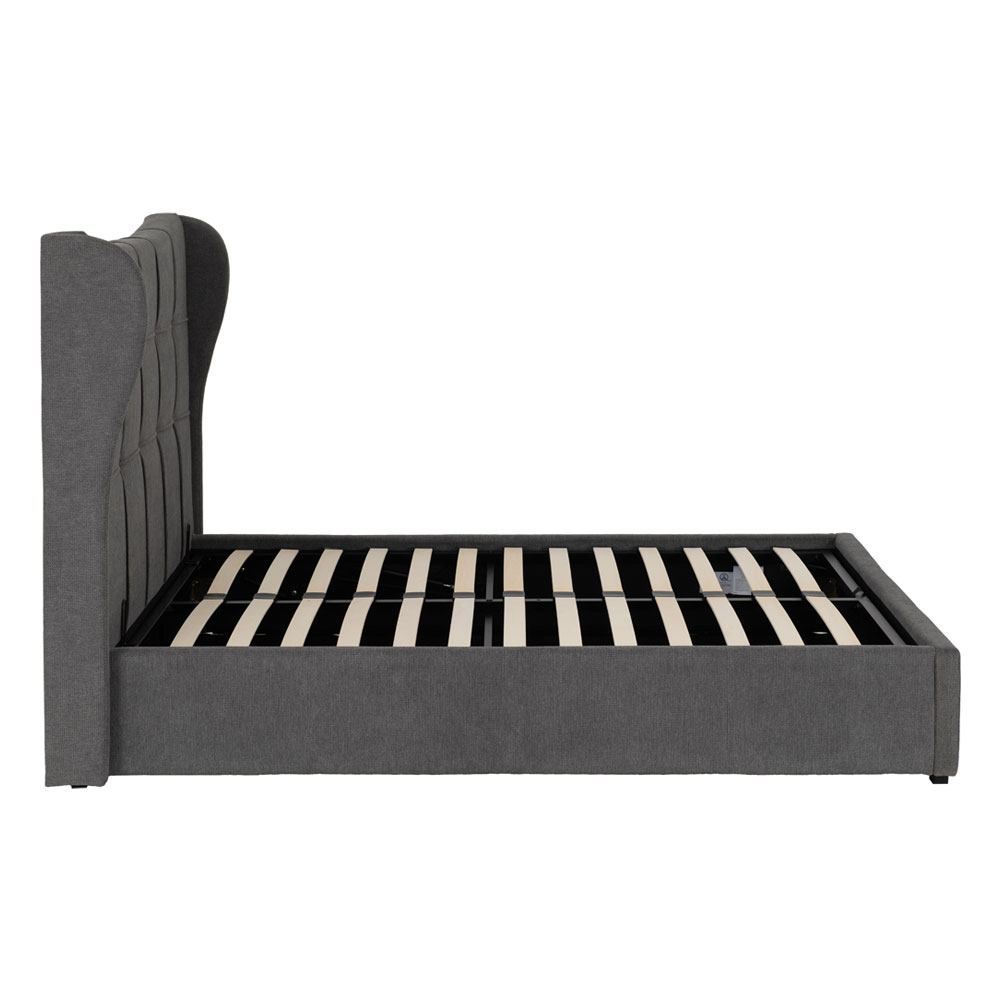 Velora Fabric Ottoman Storage Double Bed in Grey