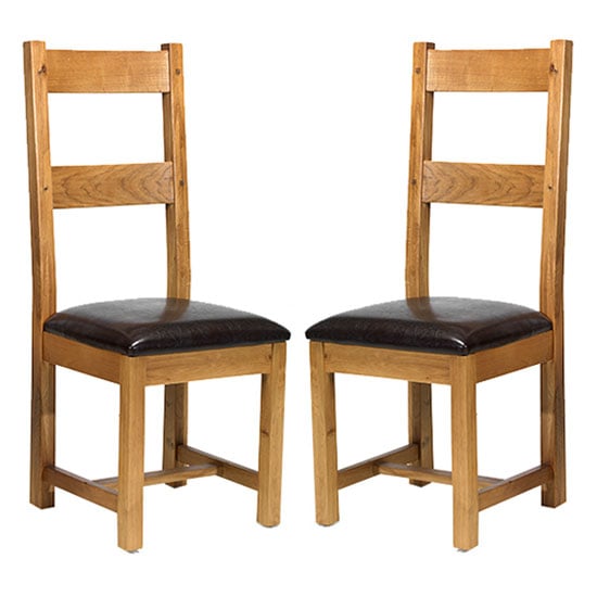 Read more about Velum black leather dining chair in a pair with wooden frame