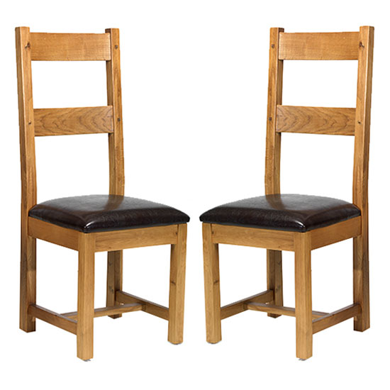 Velum Black Leather Dining Chair In A Pair With Wooden Frame thumbnail