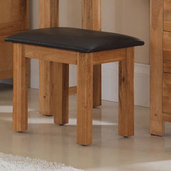 Velum Wooden Dressing Table Stool In Chunky Solid Oak_1