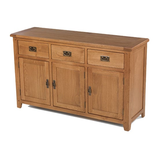 Read more about Velum wooden large sideboard in chunky solid oak