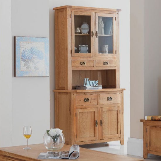 Velum Wooden Small Display Cabinet In Chunky Solid Oak_2