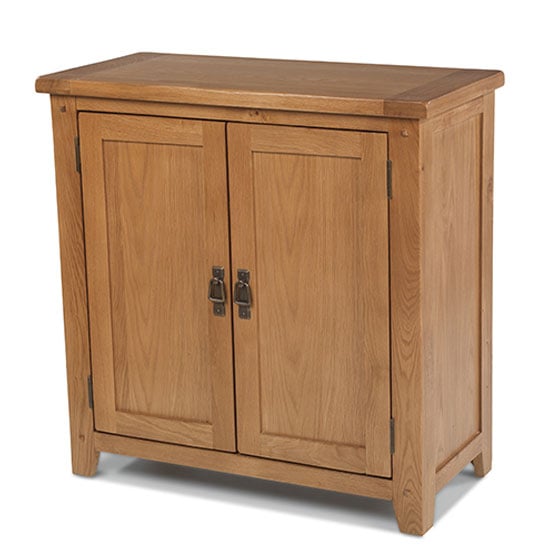 Photo of Velum wooden storage cupboard in chunky solid oak