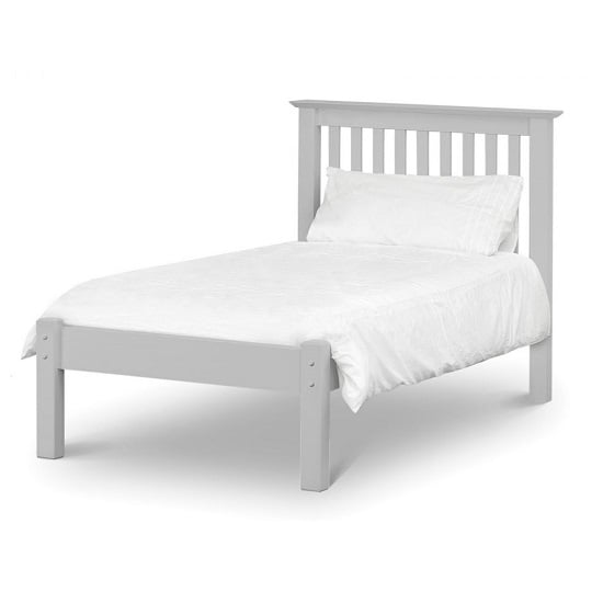 Product photograph of Ballari Wooden Single Low Foot Bed In Dove Grey Lacquer from Furniture in Fashion