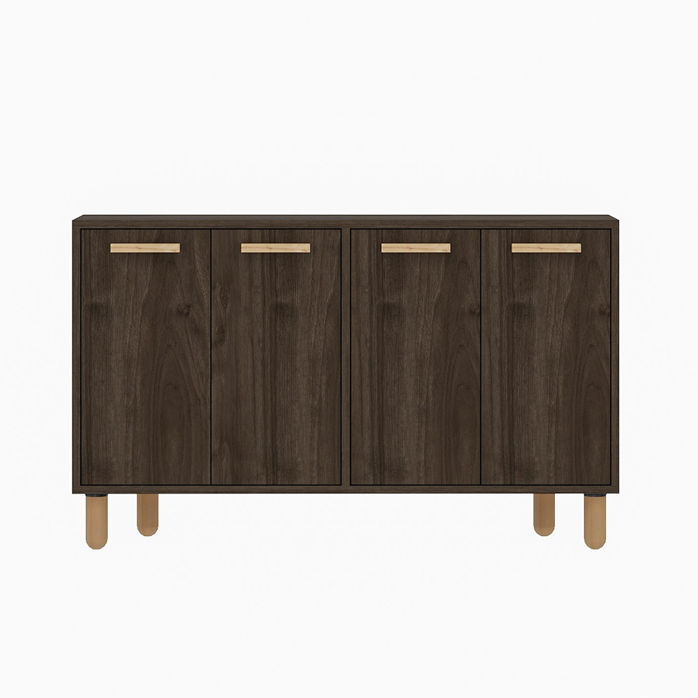 Venedik Wooden Sideboard with 4 Doors in Walnut
