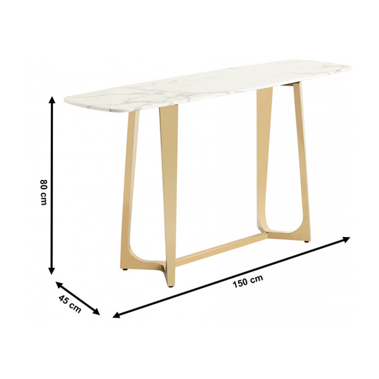 White Marble Console Table With Gold Steel Legs Furniture in