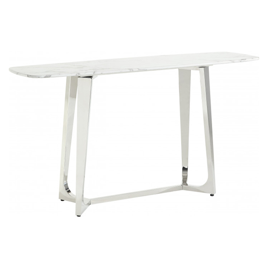 White Marble Console Table With Silver Steel Legs Furniture in