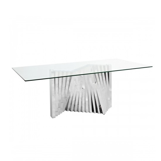 Read more about Venezia glass dining table in clear with stainless steel base