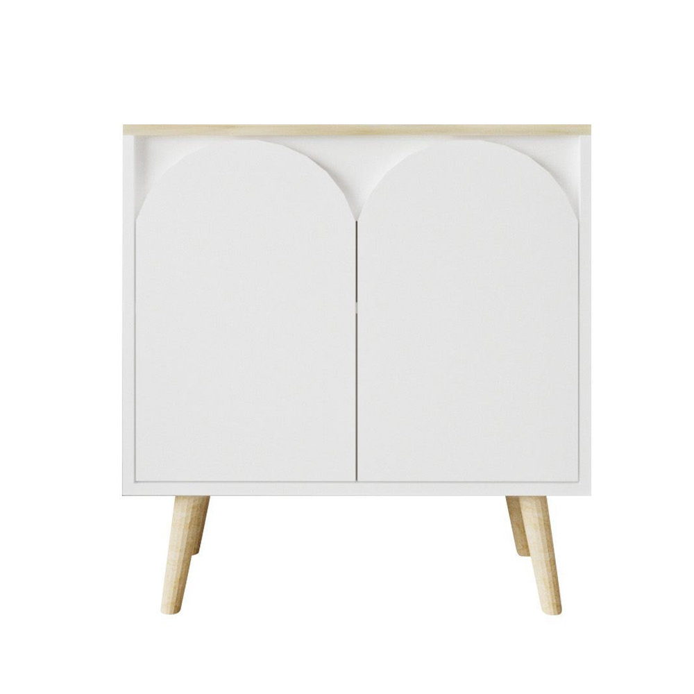 Venezia Wooden Console Table Sapphire Oak and White