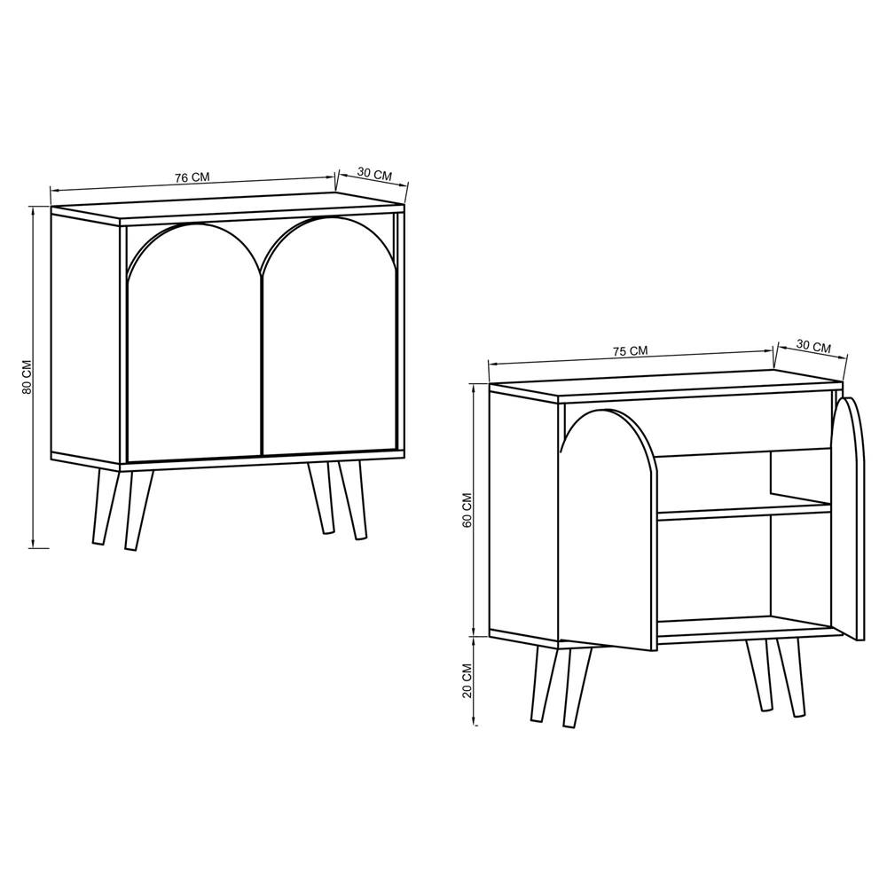 Venezia Wooden Console Table Sapphire Oak and White