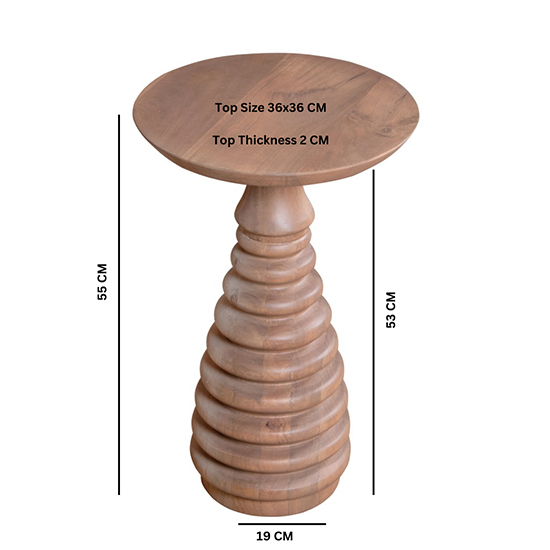 Venice Cane And Mango Wood Side Table In Natural
