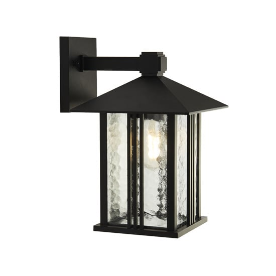 Venice Outdoor Wall Light In Black With Water Glass_2