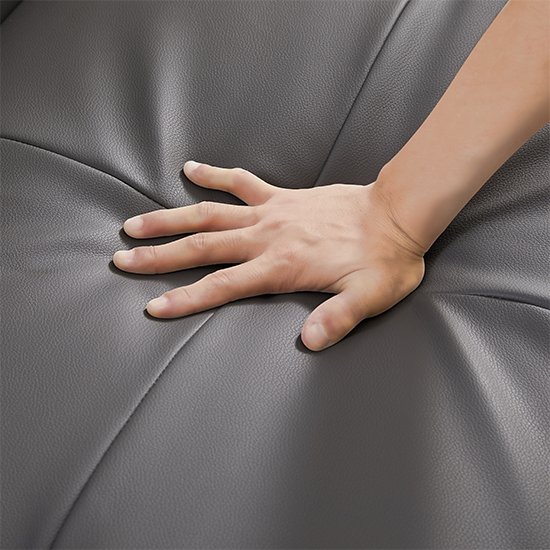 Venice Faux Leather Sofa Bed In Grey With Chrome Metal Legs_6