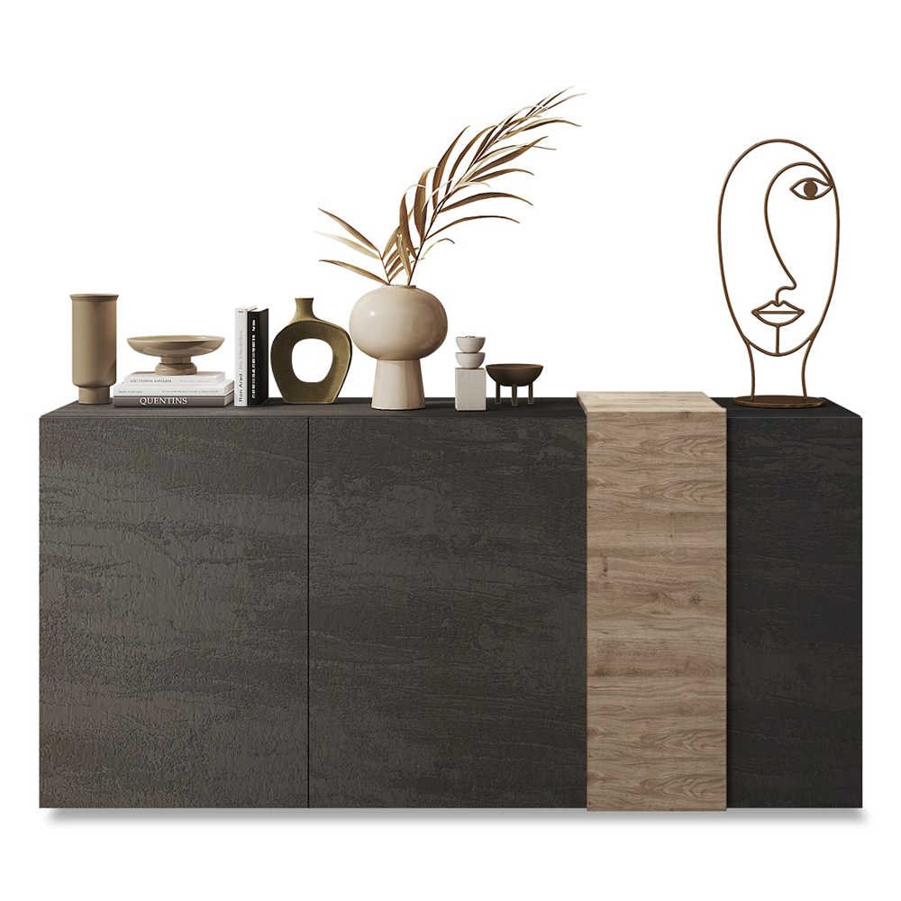 Venice Wooden Sideboard 3 Doors In Titan And Cadiz Oak