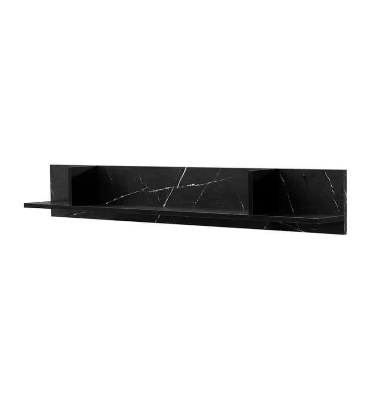 Venice Wooden Wall Shelf In Black Marble Effect