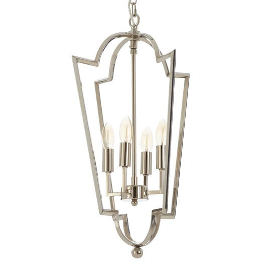 Venik Tapered 4 Lights Chandelier Ceiling Light In Nickel