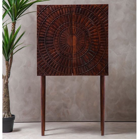 Product photograph of Venota Wooden Bar Storage Cabinet In Rich Walnut from Furniture in Fashion