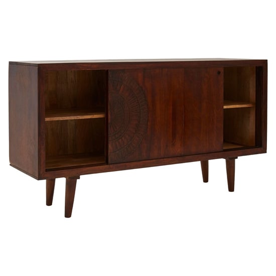 Venota Wooden Sideboard With 2 Sliding Doors In Rich Walnut