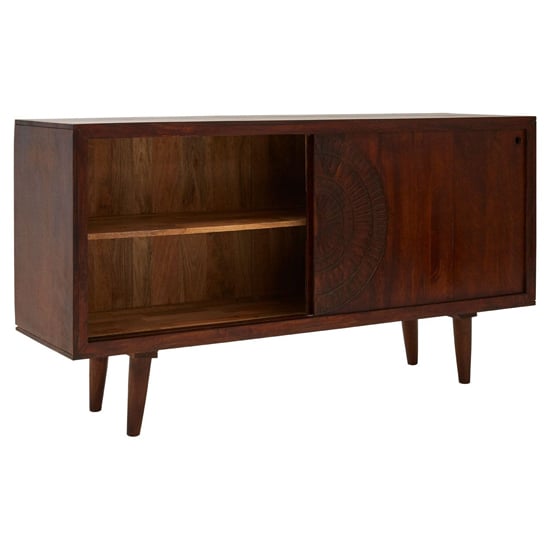 Venota Wooden Sideboard With 2 Sliding Doors In Rich Walnut